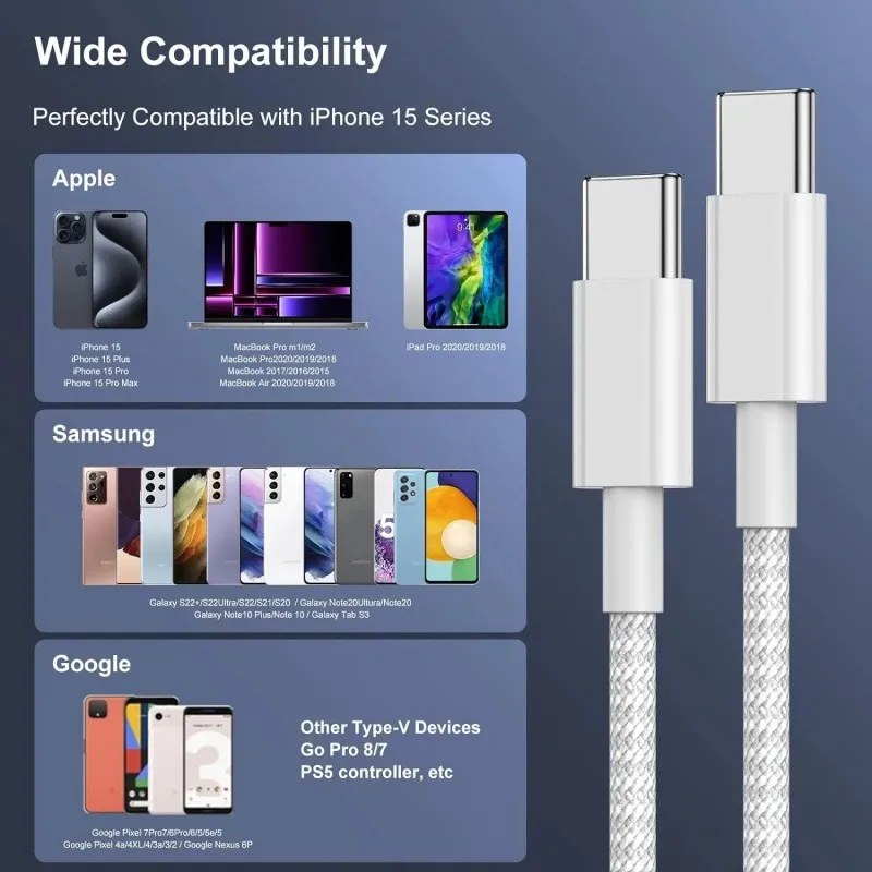 USB-C snellaadkabel 100W - 20 stuks 6